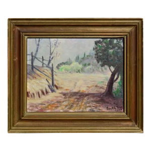 Mid-Century Country Lane Landscape by Frank Leslie True