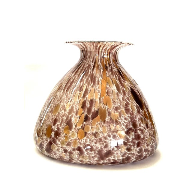 Pink Vintage Murano Style Handblown Pink Glass Bottle Vase For Sale - Image 8 of 17