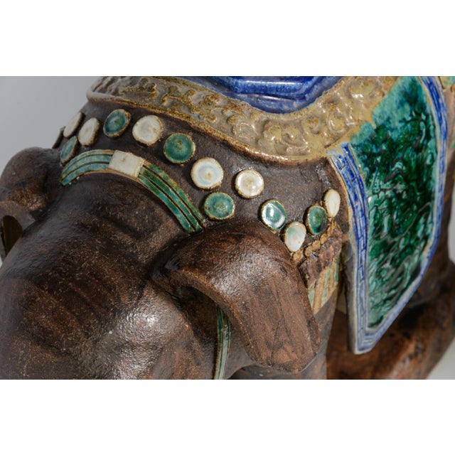 Pair Elephant Garden Seats Rare Large For Sale - Image 12 of 15