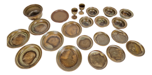 Vintage Arts and Craft Pottery Tableware Set by Gert De Rijk, 1976, Set of 22