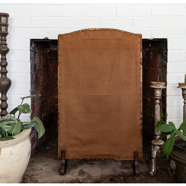 Upholstered English Arts and Crafts Firescreen With Medieval Harvest Scene For Sale - Image 13 of 14