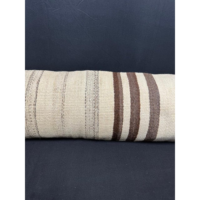 Contemporary Turkish Hemp Pillow Cushion Natural Beige Brown Cushion Cover 12"x46" For Sale - Image 3 of 4