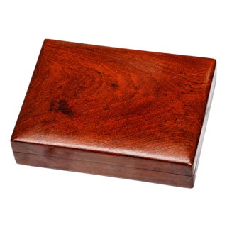 Refined Mid Century Modern Solid Wood Dresser Jewelry Trinket Box Home Decor For Sale