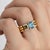 Metal Split Shank Oval Topaz Engagement Silver, Gold Ring, Size 9.5 For Sale - Image 7 of 7