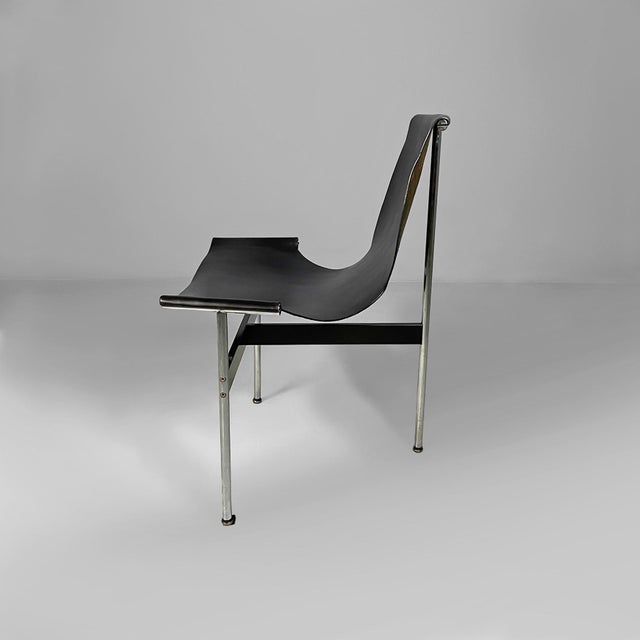 Italian Modern Leather T Chairs attributed to Katavolos, Littell and Kelley for ICF, 1960s, Set of 4 For Sale - Image 3 of 18