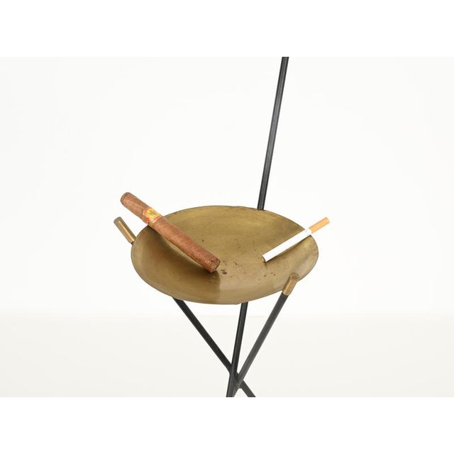 Italian Tripod Floor Ashtray in Bamboo and Iron, 1950s For Sale - Image 4 of 14