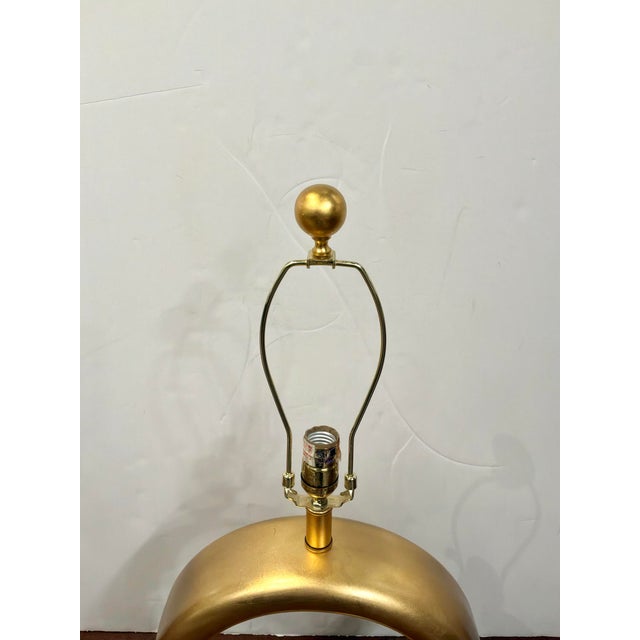 2010s Currey & Co Gold Ring Lamp For Sale - Image 5 of 5