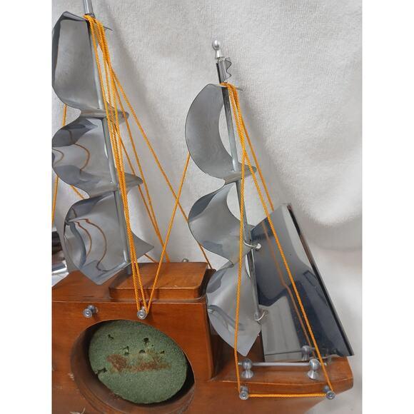 1950s Yankee Clipper Ship Wooden Sailing Boat‎ Wood Mantel Display Decor Vintage For Sale - Image 12 of 15
