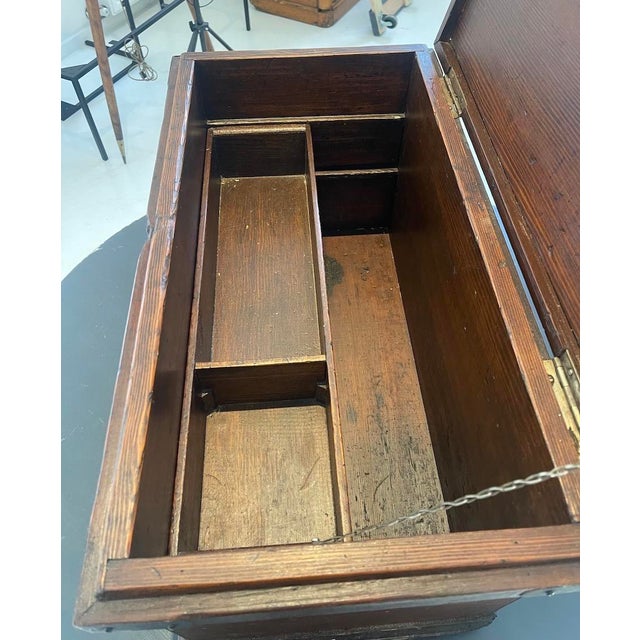 Vintage Carpenter's Chest With Aged Steel Hardware For Sale - Image 6 of 7