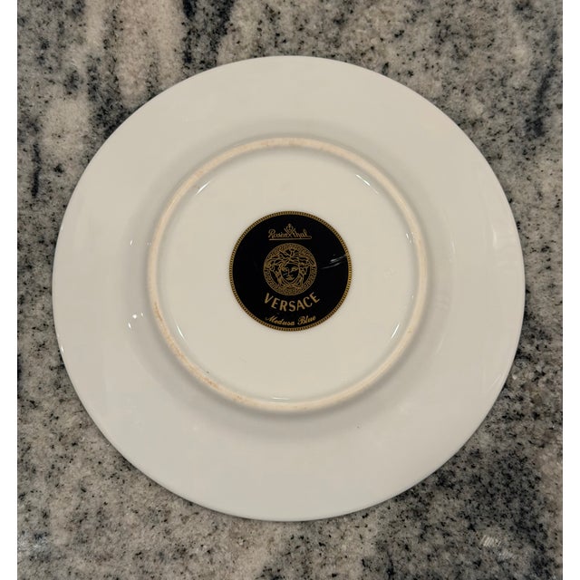 Rosenthal Versace Medusa Blue Porcelain Bread & Butter Plate, 7.25” For Sale - Image 9 of 9