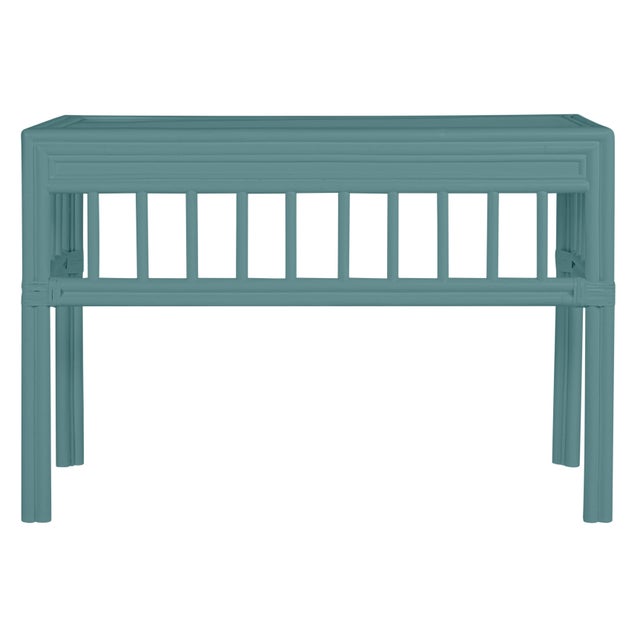 Chinoiserie David Francis Furniture for Chairish Colony Desk, Aegean Teal For Sale - Image 3 of 4