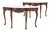 Italian French Louis XV Style Carved Mahogany & Marble Top Demilune Console Tables - Pair For Sale