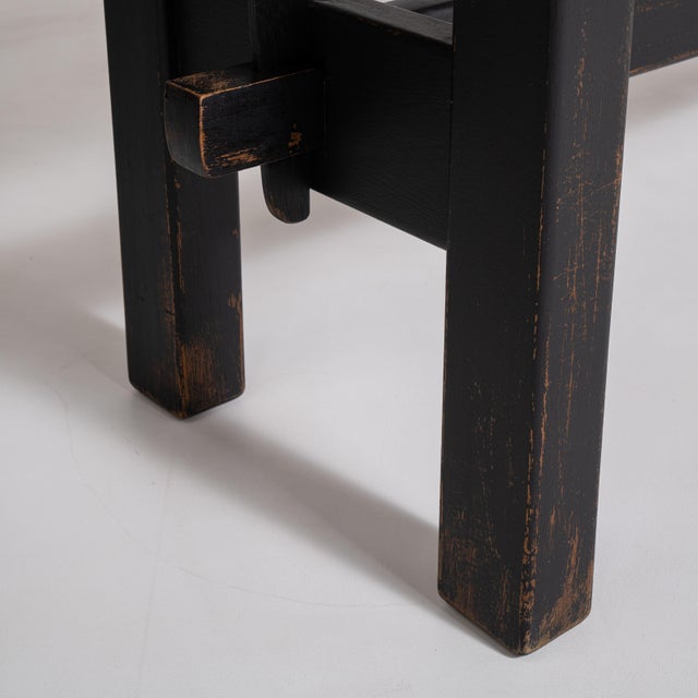 Oak Dining Table with Black Patinated Legs, Antique, France, Circa 1970 For Sale - Image 11 of 12