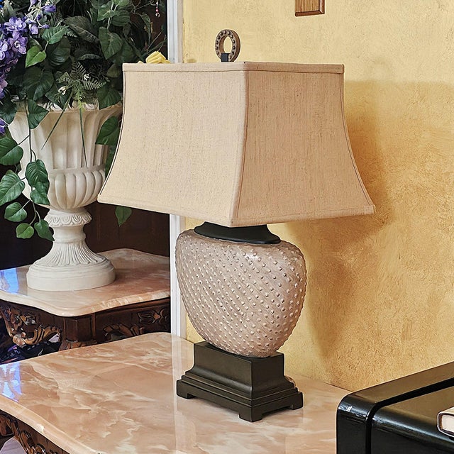Uttermost Cumberland Pebbled Sandstone Table Lamp | Textured Designer Lighting For Sale - Image 9 of 18