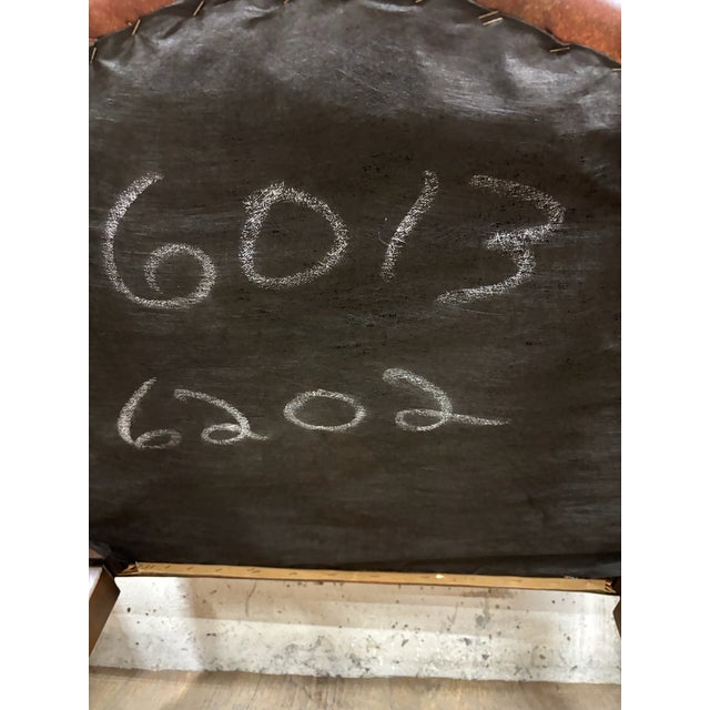 Vintage Faux Leather Tufted Chesterfield Rolling Club Arm Chairs For Sale - Image 11 of 11