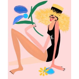 "Keeping Cool in Chanel" Original Whimsical Fashion Figurative Print by Annie Naranian For Sale