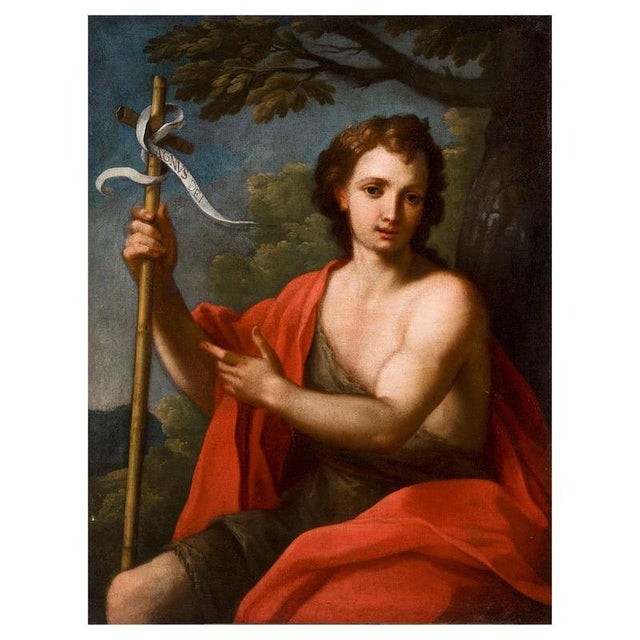 After Pietro Bianchi, Saint John the Baptist in the Desert, 1700s, Oil on Canvas For Sale - Image 6 of 6