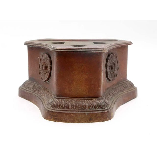 Antique Bronze Floral Fireplace Tool Holder For Sale - Image 6 of 9