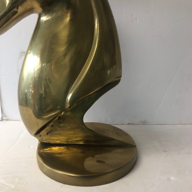 1980s Hollywood Regency Brass Gazelle Head Statue For Sale - Image 5 of 13