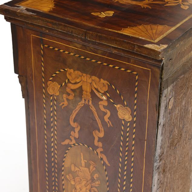 Mid-19th Century Continental Marquetry Inlaid Cabinet For Sale - Image 9 of 11
