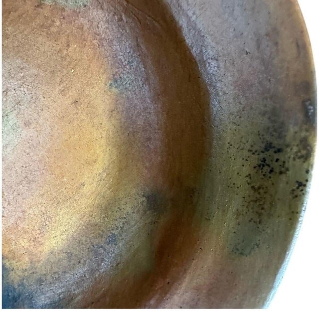 Tan 2007 Belize Art Pottery Bowl Raised Relief Turtle Handmade Artist Signed 9" For Sale - Image 8 of 11