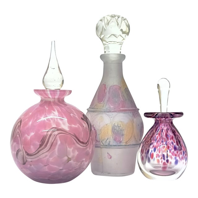Eclectic Pink & Purple Perfume Bottle Curation - Group of 3 For Sale