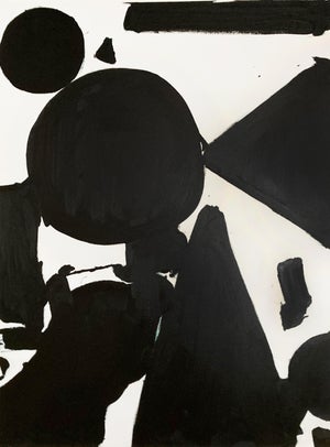 Afterparty, Contemporary Black and White Abstract Painting