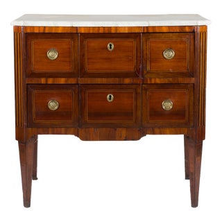 Chest of Drawers in Amaranth and Rosewood Veneer with Marquetry Fillet Decoration For Sale