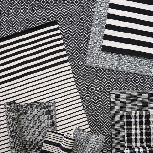 2020s Dash & Albert by Annie Selke Herringbone Black/Ivory Indoor/Outdoor Rug, 2'6" x 18' For Sale - Image 5 of 6