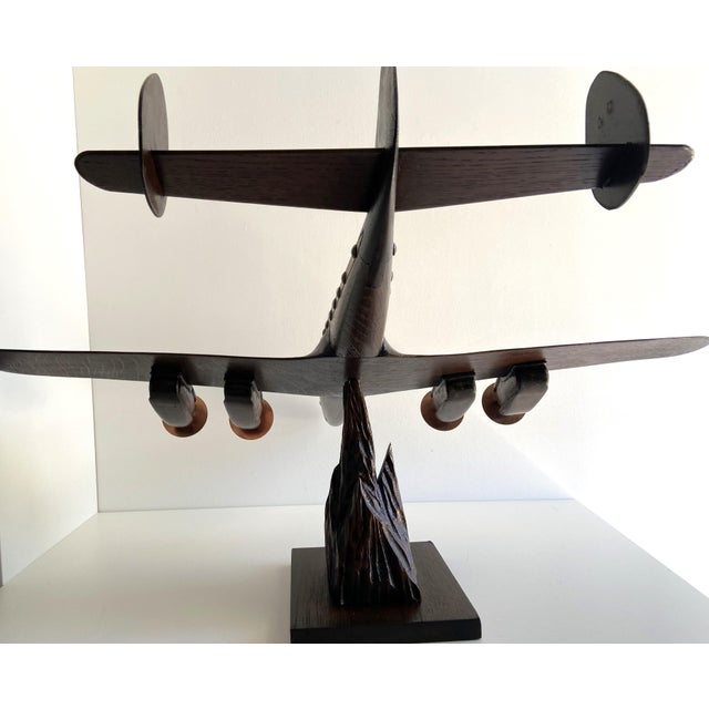 Lockheed Constellation Airplane Sculpture Model in Carved Wood, 1940 For Sale - Image 12 of 18