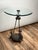 1980s Vintage Verdigris Bronze Neoclassical Style Glass End Table For Sale - Image 5 of 8