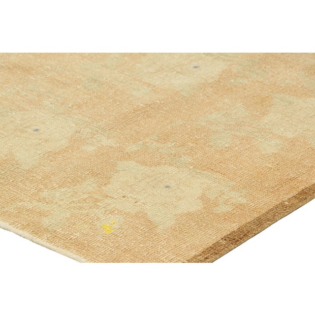 Vintage Zeki Müren Rug in Cream and Beige Floral Patterns, From Rug & Kilim For Sale In New York - Image 6 of 7