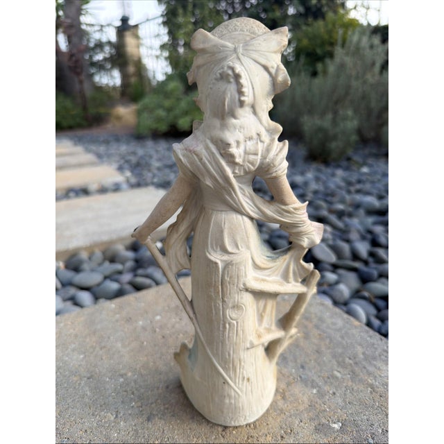 Victorian Antique Volkstedt Rudolstadt Porcelain Lady Figurine Crown R c1900 Germany For Sale - Image 3 of 8