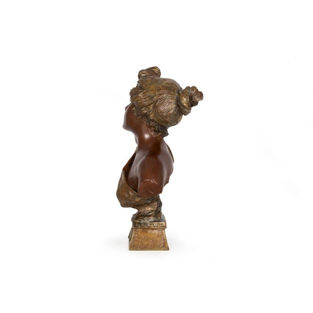 Emmanuel Villanis Bronze Sculpture Bust of Thais For Sale - Image 6 of 17