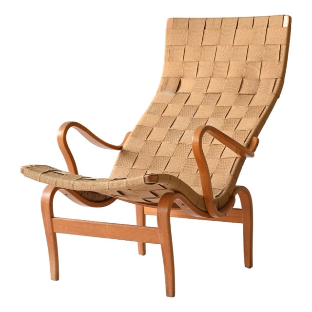 Pernilla Armchair and Foot Stool by Bruno Mathsson, 1960s For Sale