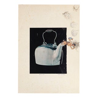 Sergio Barletta, Pot and Feu, Collage on Paper, 1970s For Sale