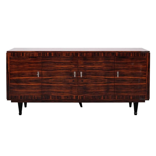 Large Mid-Century Sideboard in Makassar, 1940s For Sale - Image 12 of 12