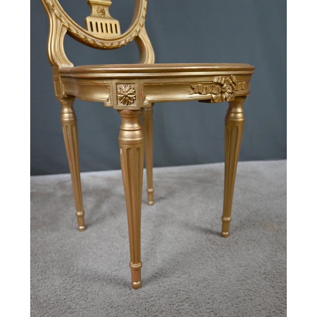 Early 20th Century Louis XVI Style Gilded Wood Chairs, Set of 2 For Sale - Image 13 of 18