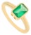 Egyptian Revival 18 Karat Gold Emerald Solitaire Ring Size 5.5 For Sale