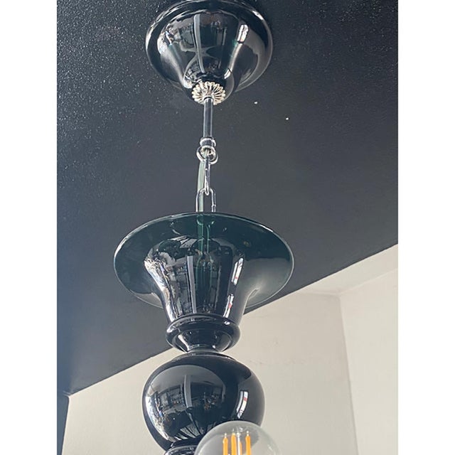 Translucent Green-Petrol Murano Style Glass Chandelier by Simoeng For Sale - Image 6 of 9
