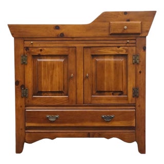 Link Taylor Pilgrim Pine Collection Rustic Country French 40" Dry Sink Server 1515 For Sale