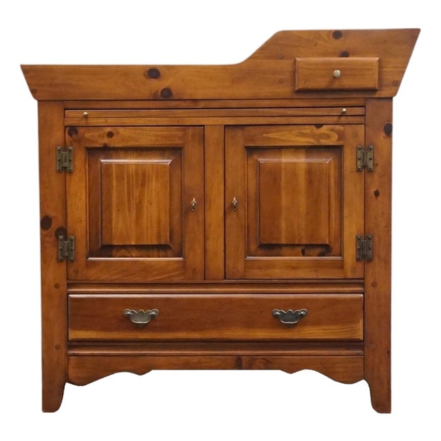 Link Taylor Pilgrim Pine Collection Rustic Country French 40" Dry Sink Server 1515 For Sale