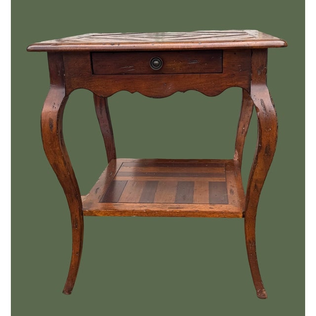 Wood Hekman Side Table For Sale - Image 7 of 7