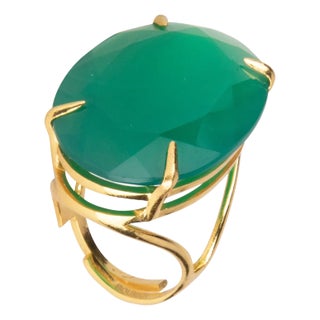 Celine Ring, Green, Size 7 For Sale