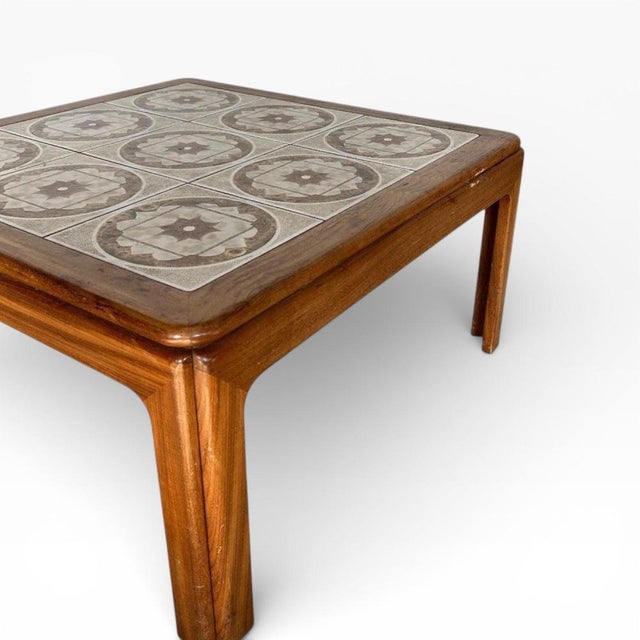 Vintage Teak Coffee Table in Teak with Ceramic Tiled Top, 1970s For Sale - Image 4 of 10