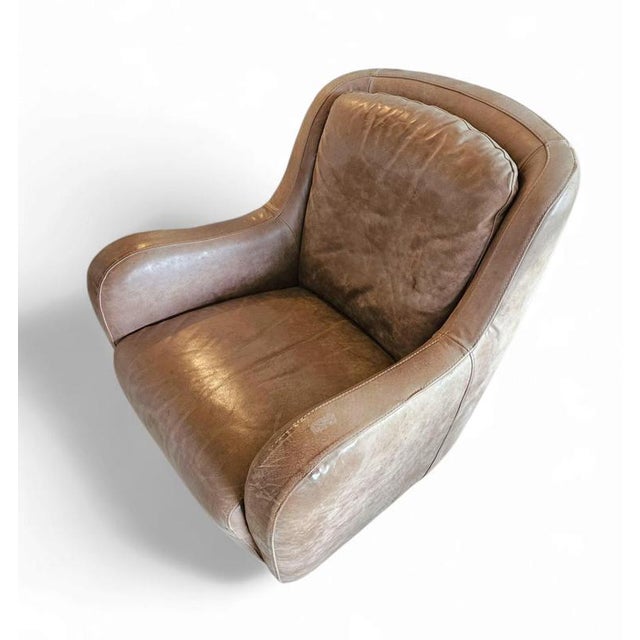 Brown Leather Lounge Chairs from Natuzzi, 1980s, Set of 2 For Sale - Image 8 of 10