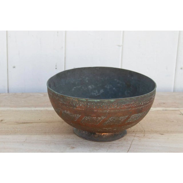 19th Century Indian Copper Bowl For Sale In Los Angeles - Image 6 of 10