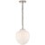 Katie Acorn Pendant in Polished Nickel with White Glass Designer: Thomas O'Brien Canopy: 5.25" Round Mounting: Chain Shade...