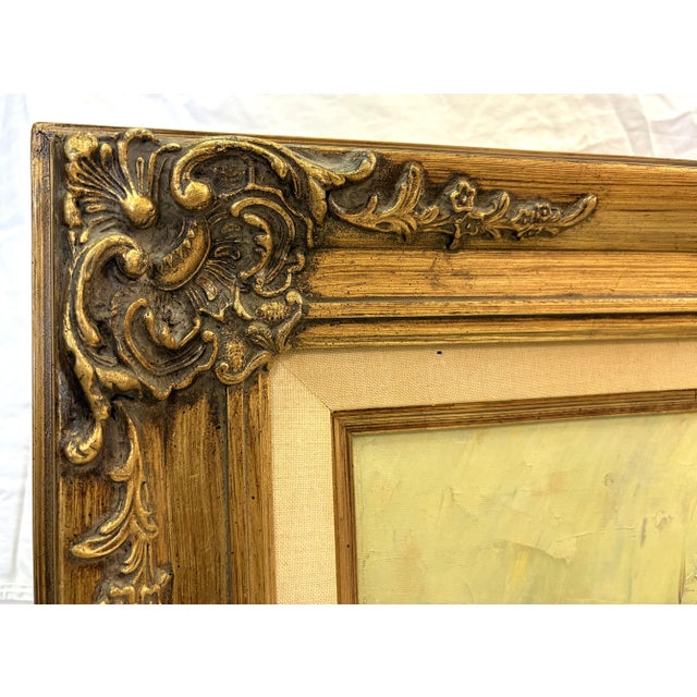 Early 20th Century Original Framed Oil Painting on Canvas 'Seaside Dock' Attributed to Louise Minert Kelly (American 1876-1945) For Sale - Image 11 of 17