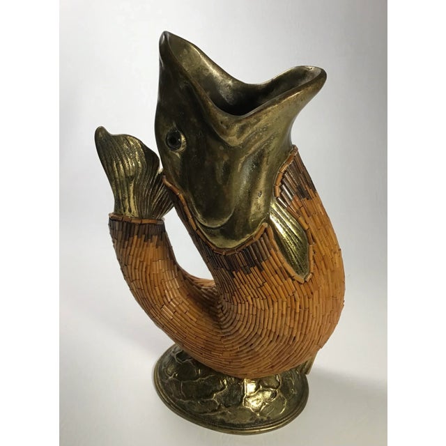 1960’s Italian Brass Carp Vase For Sale - Image 10 of 11